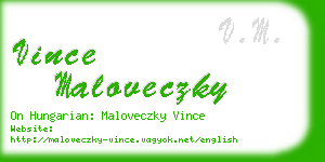 vince maloveczky business card
